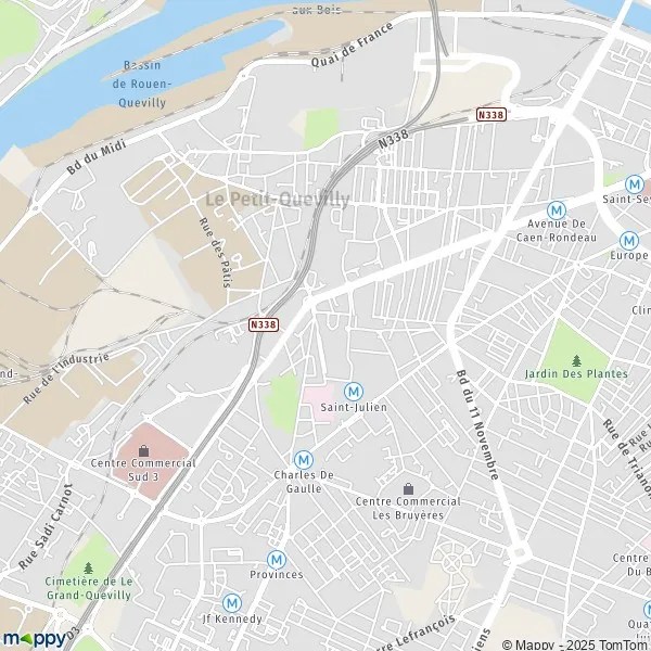 Plan Le PetitQuevilly carte de Le PetitQuevilly (76140) et infos